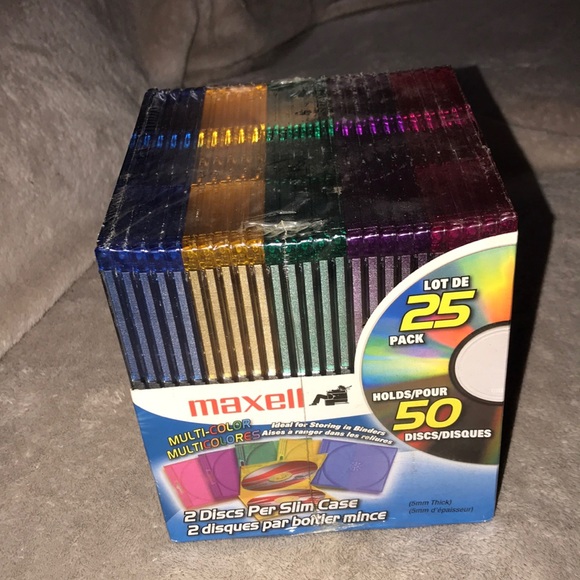 Maxell multi colored 2 disc slim cases 5 available colors New - Picture 1 of 3
